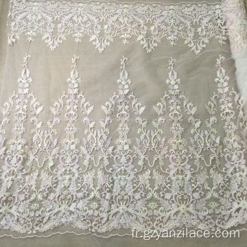 Tissu perlé de haute qualité de mariage de broderie à la main